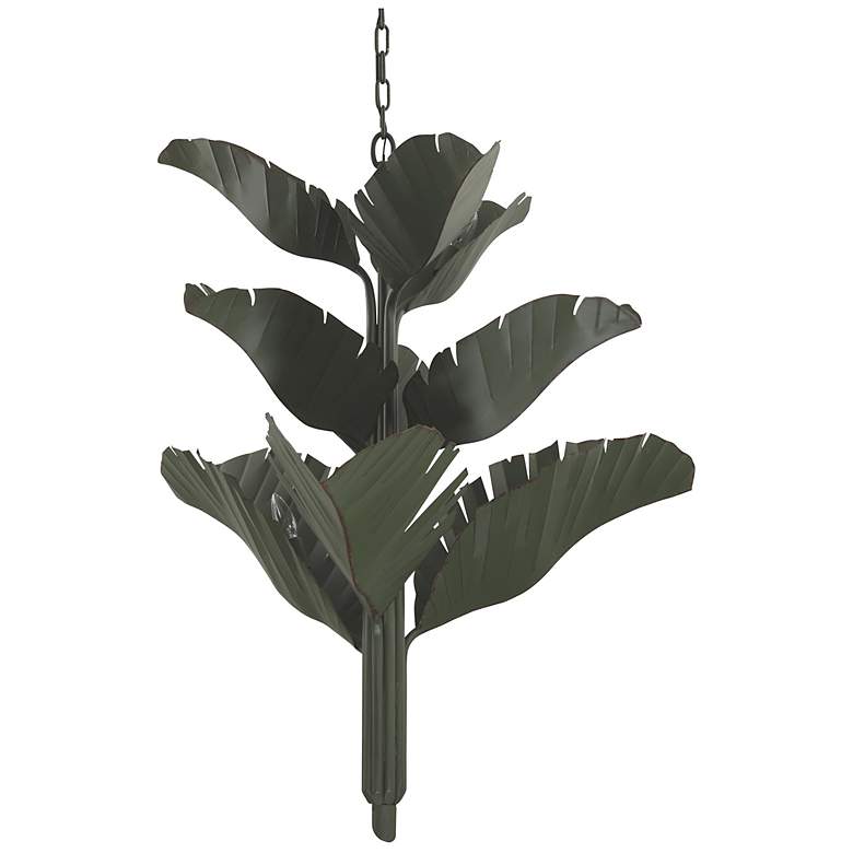 Image 5 Varaluz Banana Leaf 35" Wide Natural Green Metal Chandelier more views