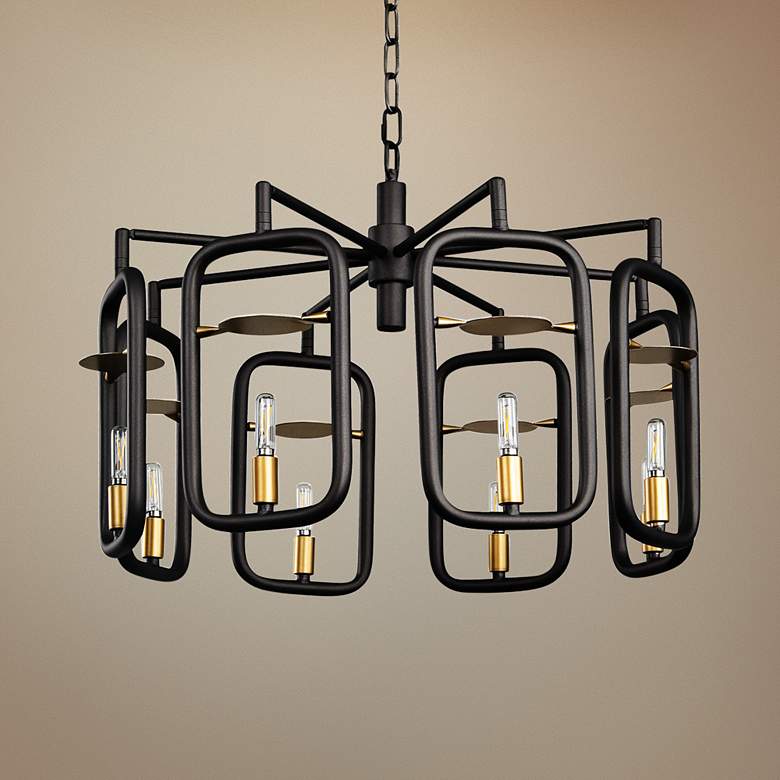 Image 1 Varaluz Bar None 24"W Aged Gold and Rustic Bronze Chandelier
