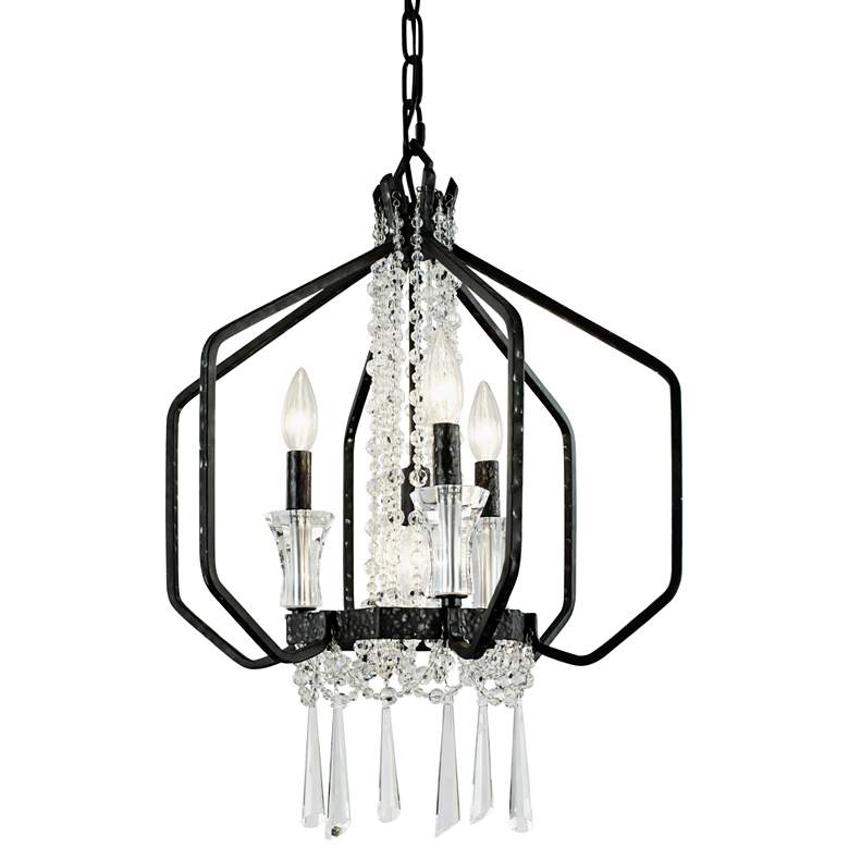 Image 2 Varaluz Barcelona 18 inchW Onyx 4-Light Crystal Pendant Light