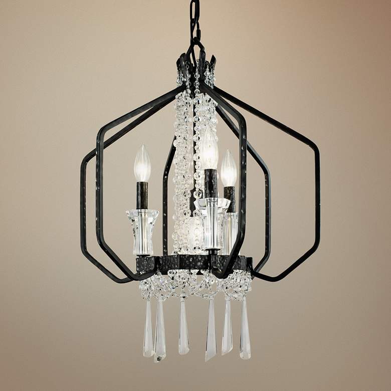 Image 1 Varaluz Barcelona 18 inchW Onyx 4-Light Crystal Pendant Light