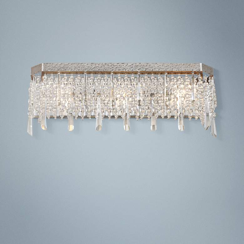 Image 1 Varaluz Barcelona 21" Wide Transcend Silver Crystal 3-Light Bath Light