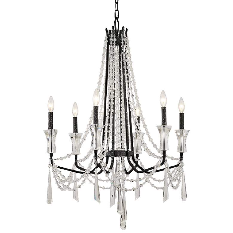 Image 1 Varaluz Barcelona 27" Wide Onyx Crystal 6-Light Chandelier