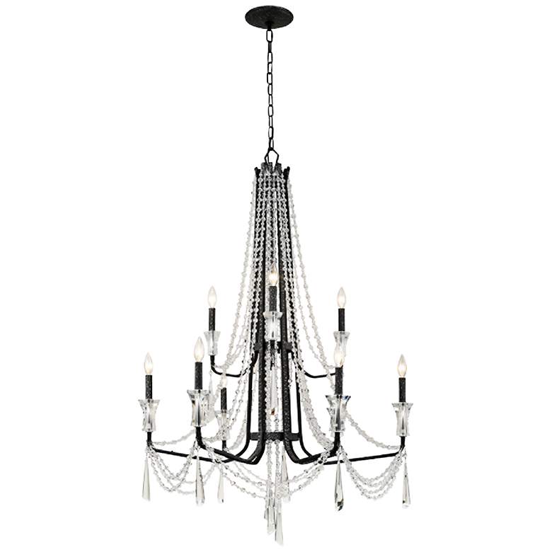 Image 4 Varaluz Barcelona 34 1/2 inchW Onyx Crystal 9-Light Chandelier more views