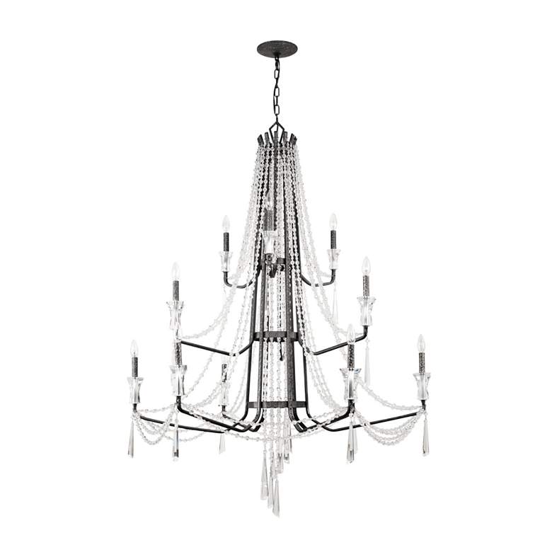 Image 3 Varaluz Barcelona 44" Wide Onyx Crystal 12-Light Chandelier more views