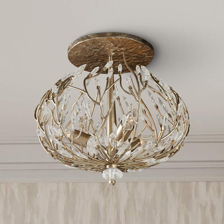 Image 1 Varaluz Bask 18" Wide Gold Dust 3-Light Ceiling Light