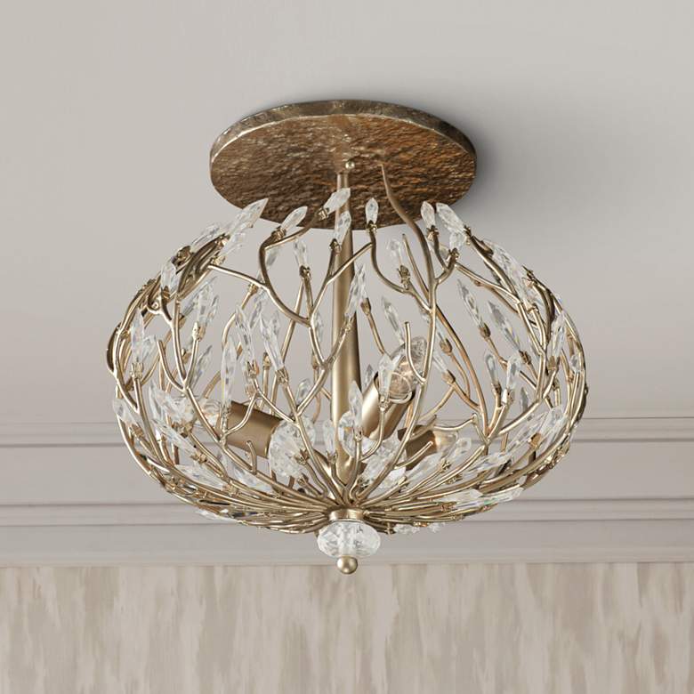 Image 1 Varaluz Bask 18 inch Wide Gold Dust 3-Light Ceiling Light