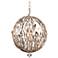 Varaluz Bask 18" Wide Gold Dust and Crystal 3-Light Pendant