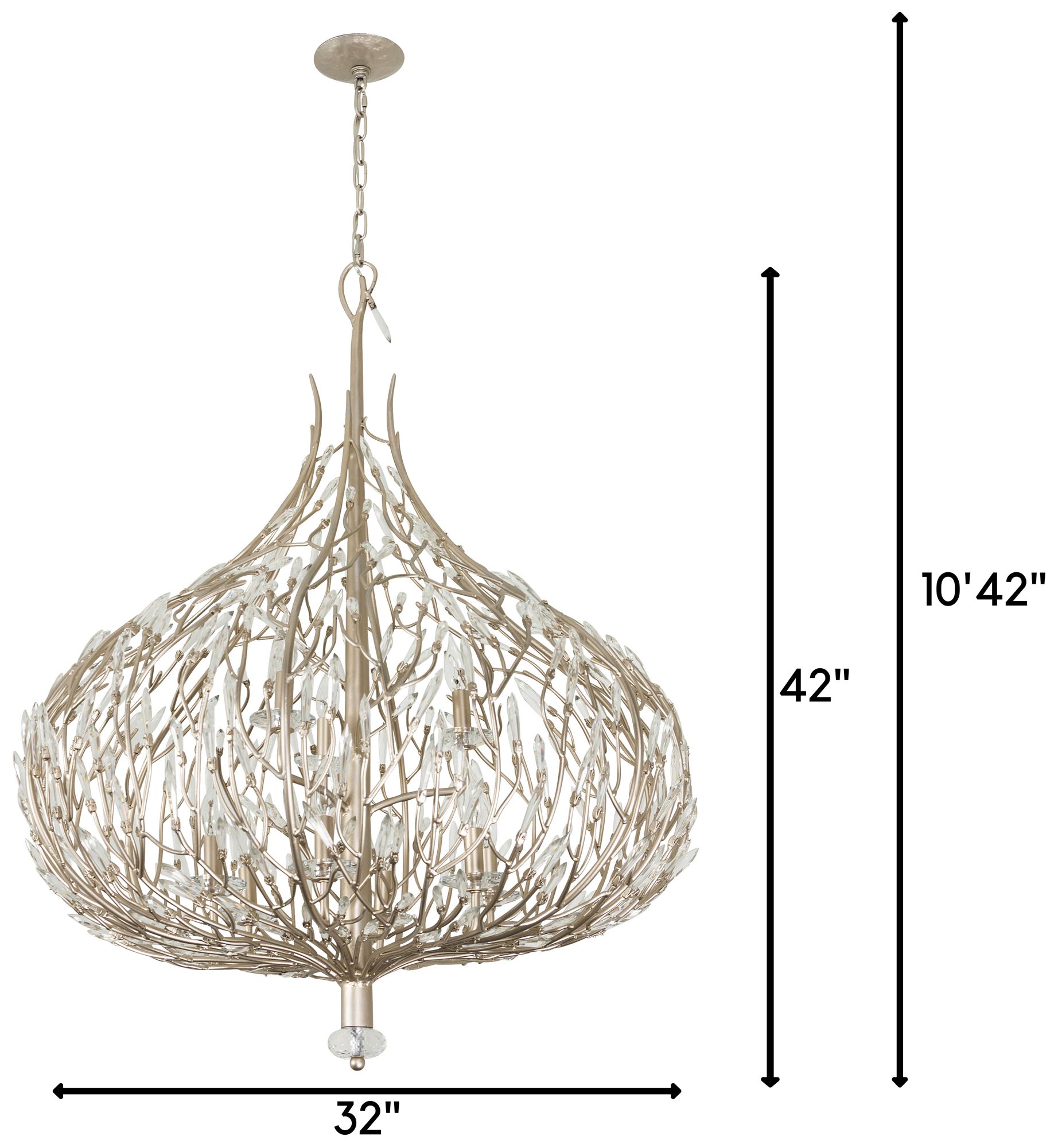 Varaluz Bask 32" Wide Gold Dust Crystal Pendant Light