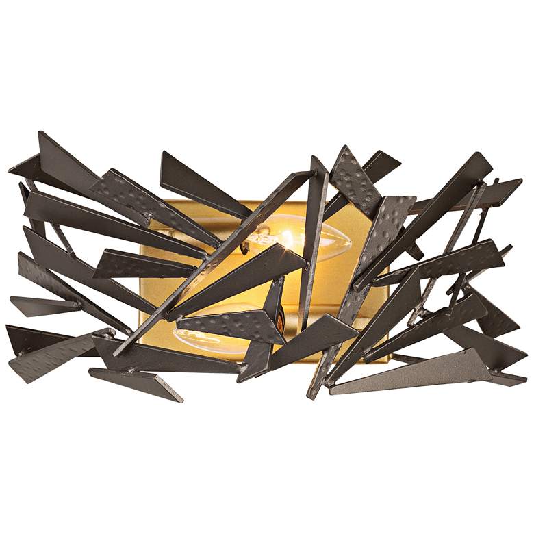 Image 1 Varaluz Bermuda 8" High Antique Gold 2-Light Wall Sconce