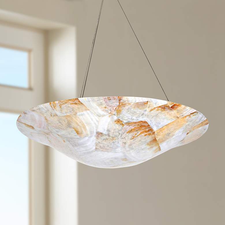 Image 1 Varaluz Big 24 inch Wide Kabebe Shell Chandelier