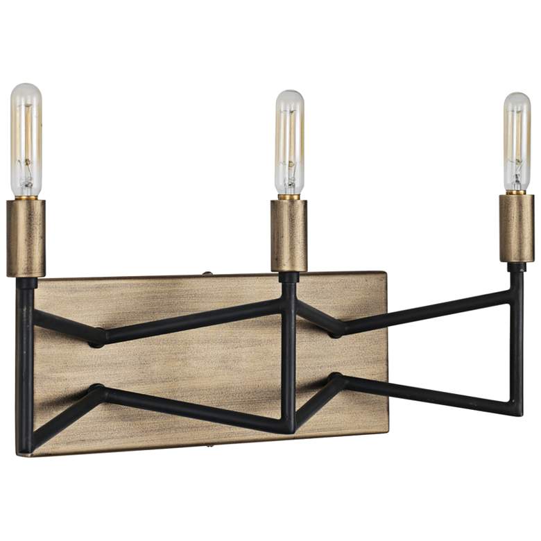 Image 2 Varaluz Bodie 17 inch Wide 3-Light Havana Gold and Carbon Bath Light more views