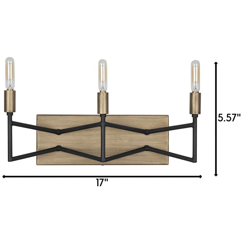 Image 5 Varaluz Bodie 17" Wide 3-Light Havana Gold and Carbon Bath Light more views