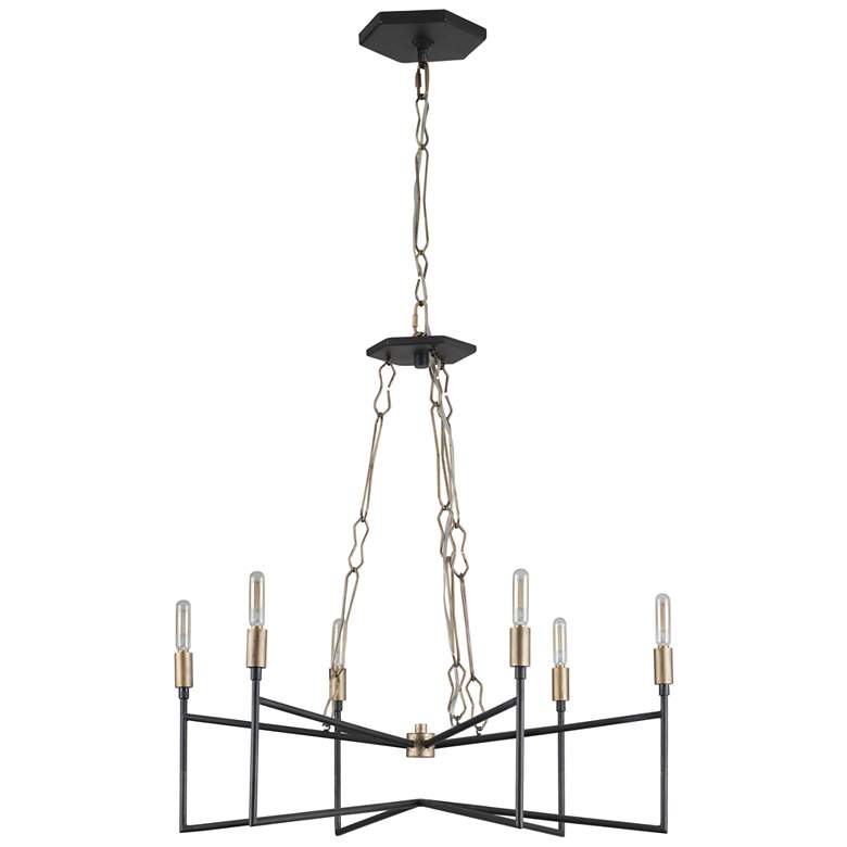 Image 3 Varaluz Bodie 26"W Havana Gold and Carbon 6-Light Chandelier more views