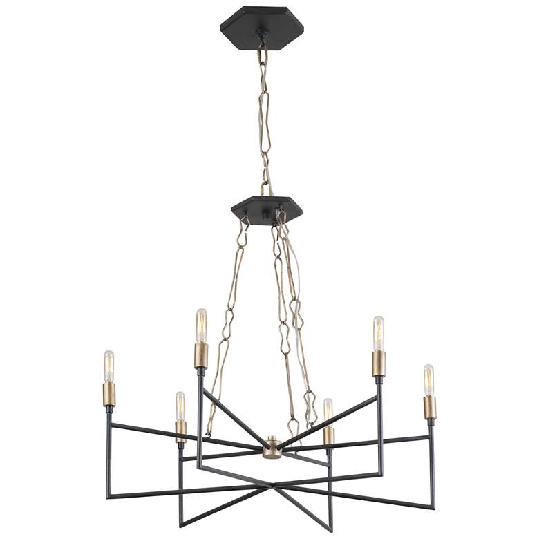 Image 4 Varaluz Bodie 26"W Havana Gold and Carbon 6-Light Chandelier more views