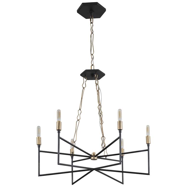 Image 5 Varaluz Bodie 26"W Havana Gold and Carbon 6-Light Chandelier more views
