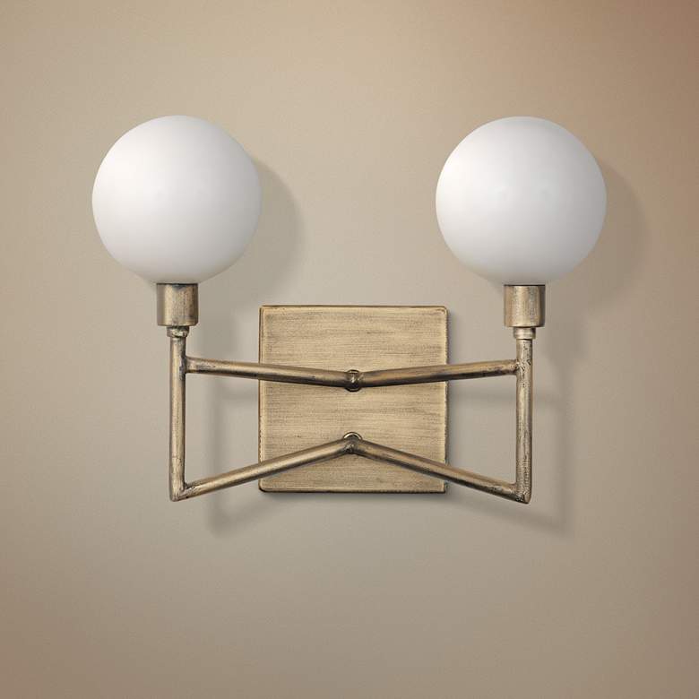 Image 1 Varaluz Bodie 5 1/4 inchH 2-Light Havana Gold Wall Sconce