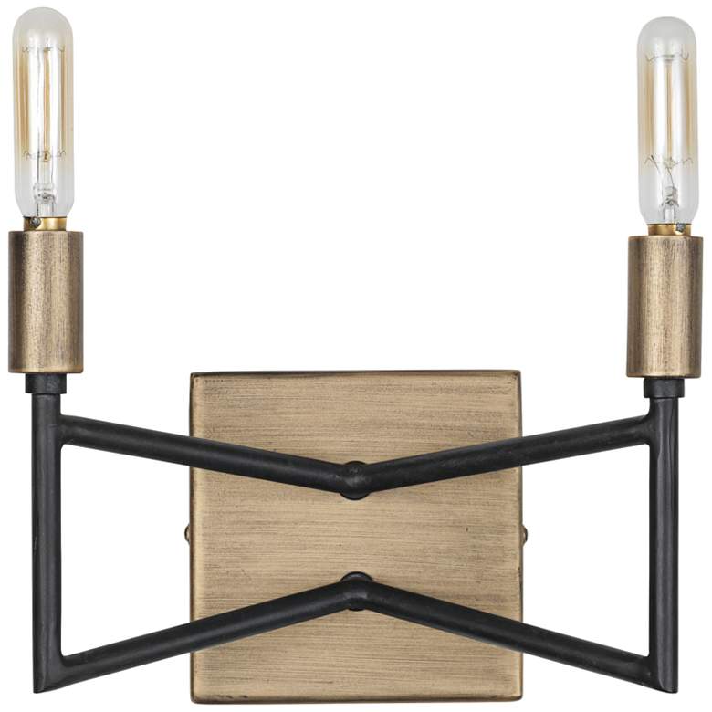 Image 1 Varaluz Bodie 6 inch High 2-Light Havana Gold and Carbon Sconce
