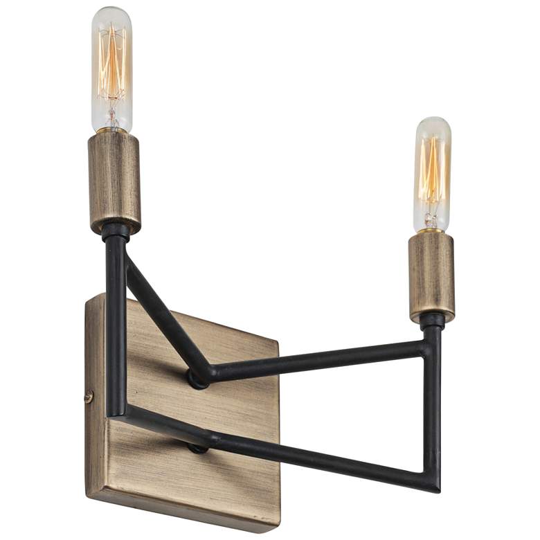 Image 2 Varaluz Bodie 6" High 2-Light Havana Gold and Carbon Sconce more views