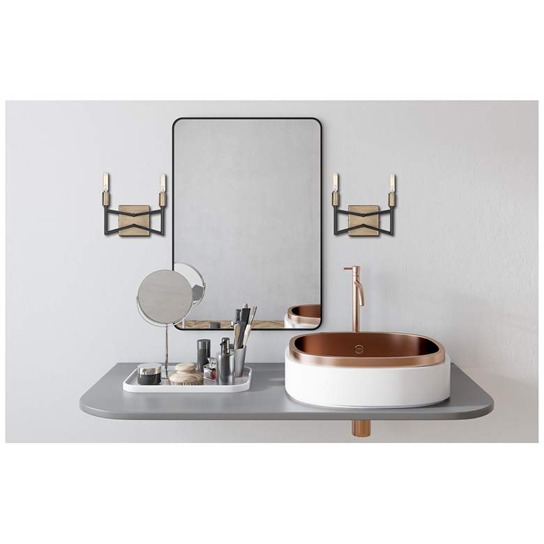Image 6 Varaluz Bodie 6" High 2-Light Havana Gold and Carbon Sconce more views