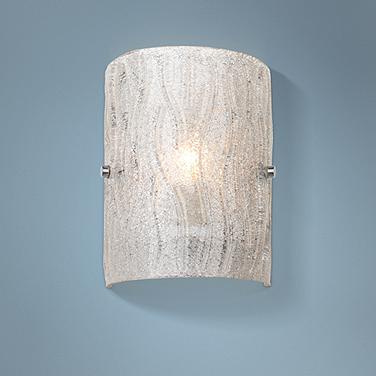 Varaluz Brilliance 8" High Modern Chrome Ice Glass Wall Sconce