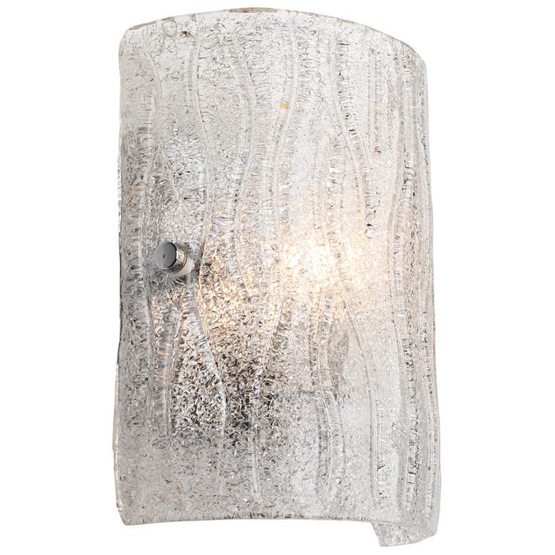 Image 3 Varaluz Brilliance 8" High Modern Chrome Ice Glass Wall Sconce more views