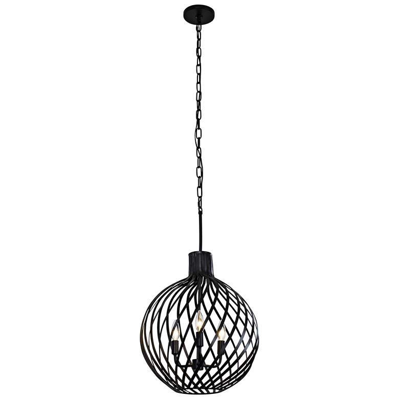 Image 3 Varaluz Bronwyn 16 inch Wide Black 3-Light Orb Pendant Light more views