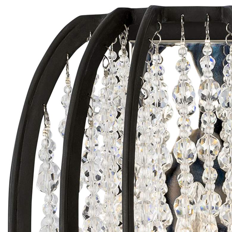 Image 2 Varaluz Caesar 12 inch High Carbon Black Crystal Wall Sconce more views