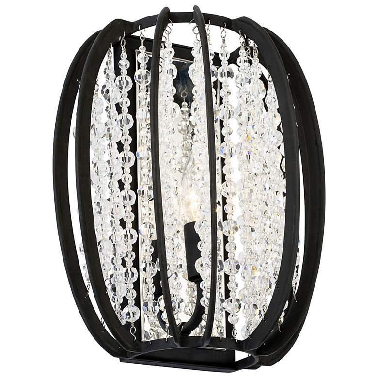 Image 3 Varaluz Caesar 12" High Carbon Black Crystal Wall Sconce more views