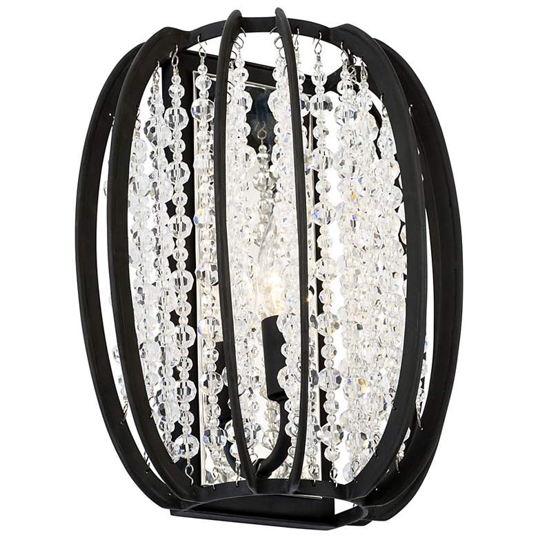 Image 3 Varaluz Caesar 12 inch High Carbon Black Crystal Wall Sconce more views