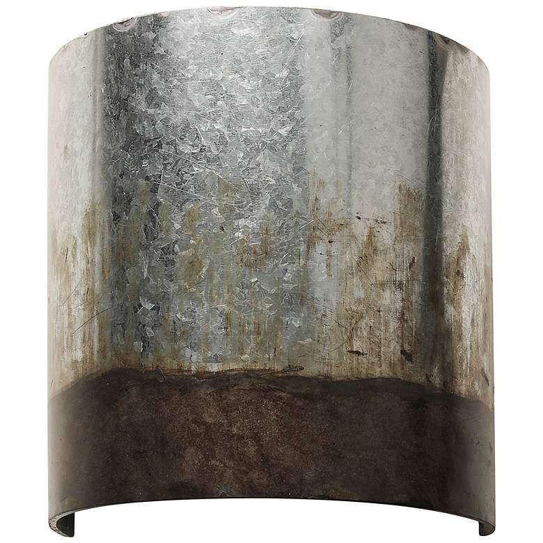 Image 1 Varaluz Cannery 10" High Ombre Galvanized Wall Sconce