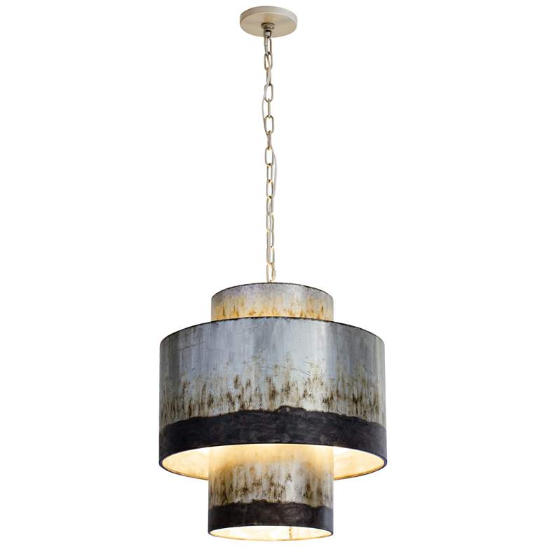 Image 2 Varaluz Cannery 18 inch Wide Ombre Galvanized Steel Modern Pendant Light