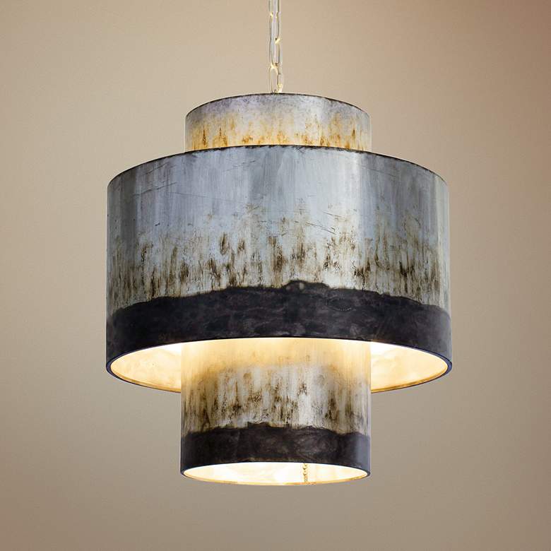 Image 1 Varaluz Cannery 18" Wide Ombre Galvanized Steel Modern Pendant Light
