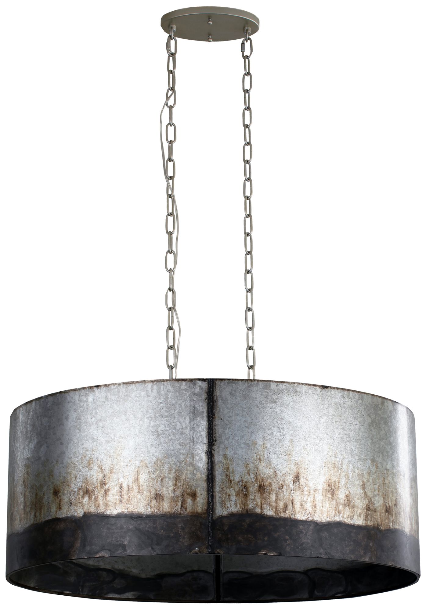 Image 2 Varaluz Cannery 22" Wide 6-Light Ombre Galvanized Oval Linear Pendant more views