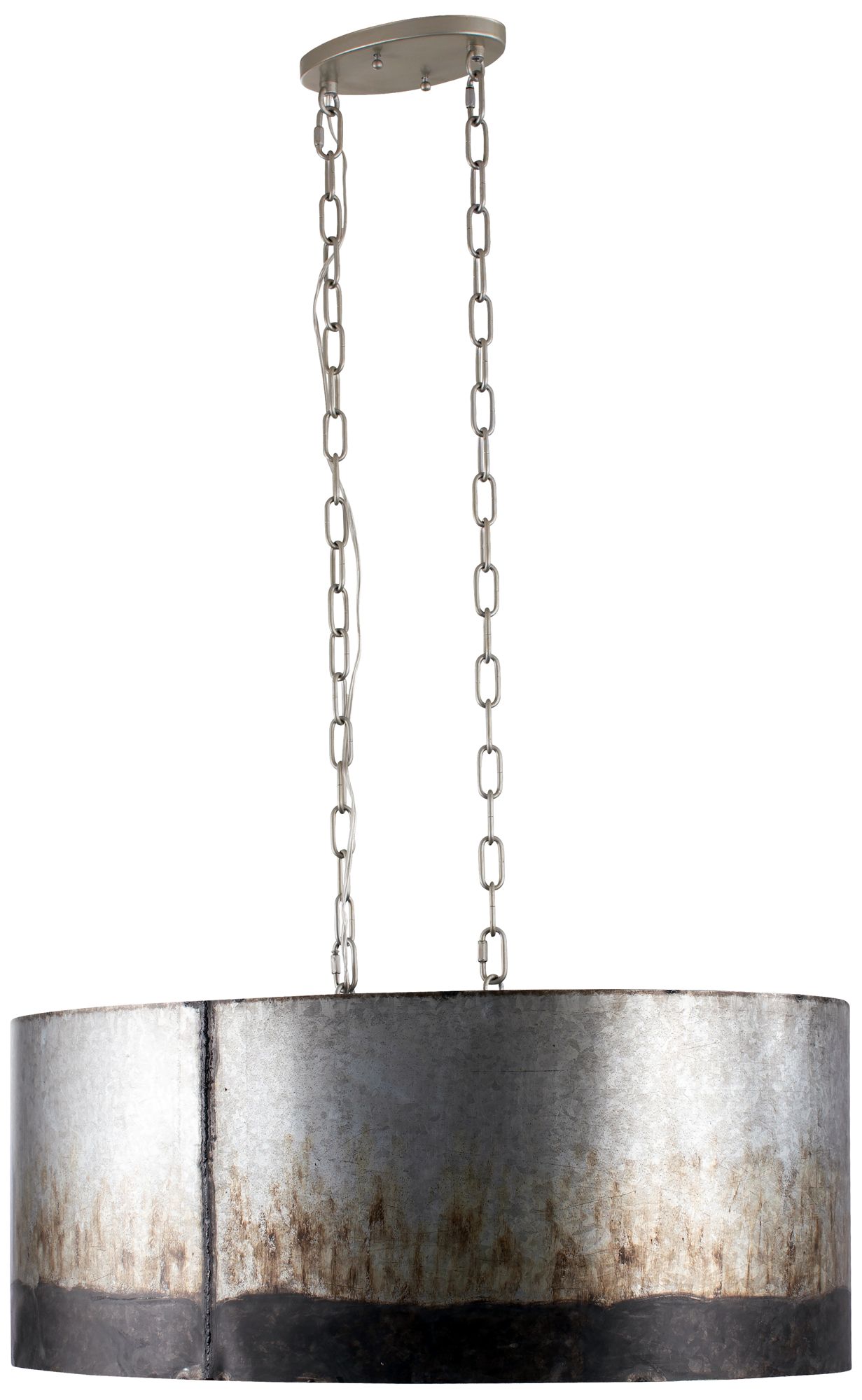 Image 3 Varaluz Cannery 22" Wide 6-Light Ombre Galvanized Oval Linear Pendant more views