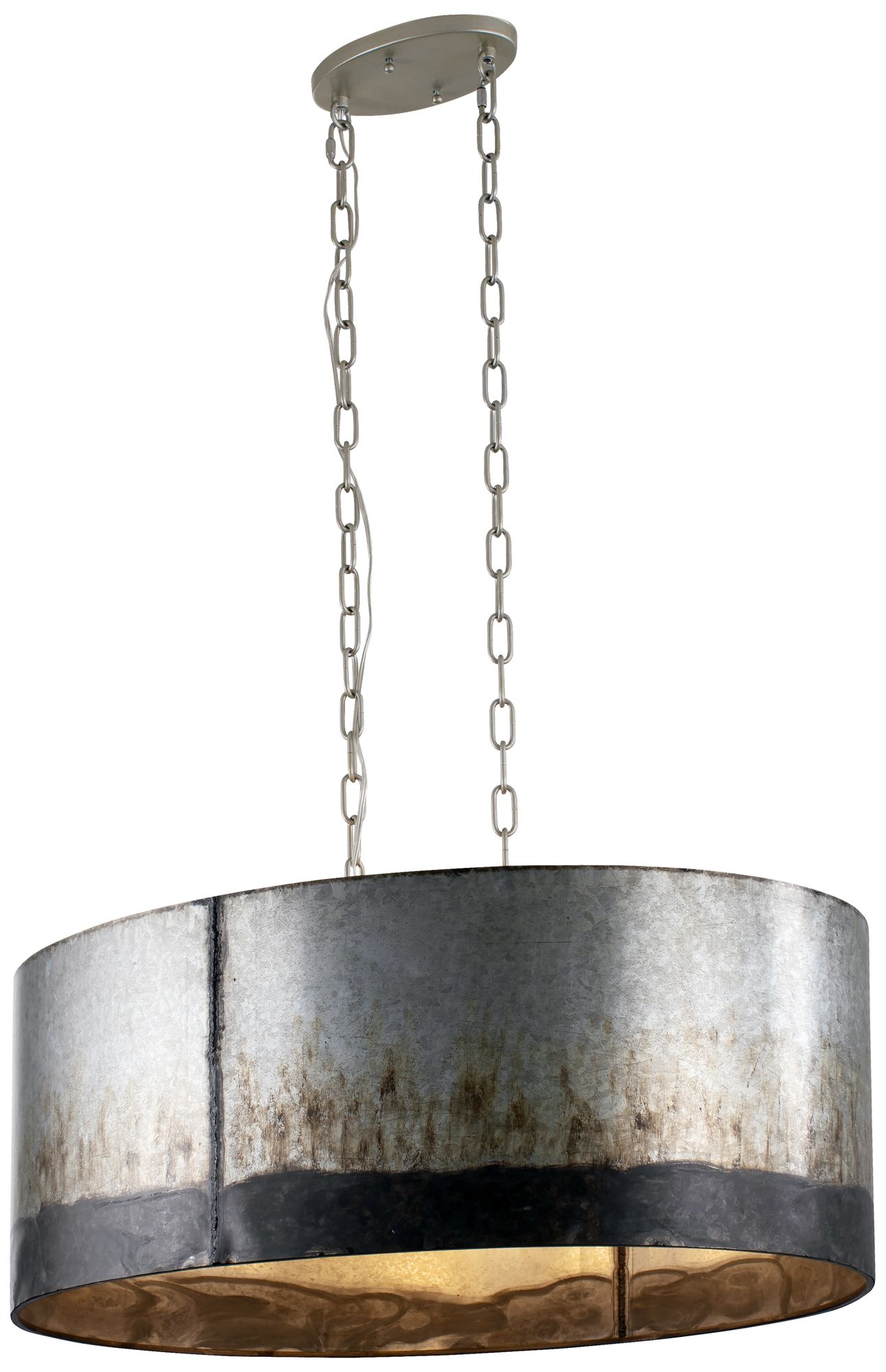 Image 4 Varaluz Cannery 22" Wide 6-Light Ombre Galvanized Oval Linear Pendant more views