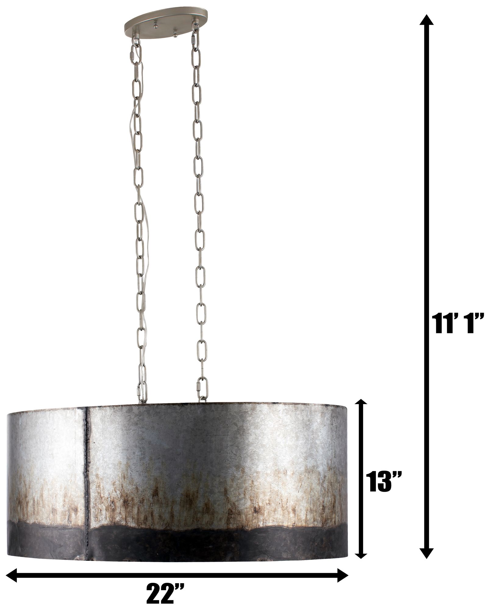 Image 5 Varaluz Cannery 22" Wide 6-Light Ombre Galvanized Oval Linear Pendant more views