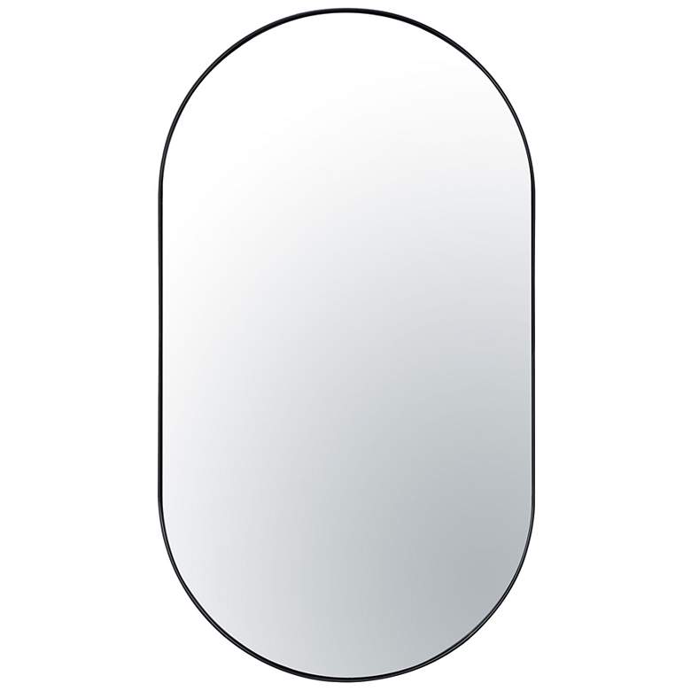 Image 1 Varaluz Capsule Black Metal 22" x 40" Oval Wall Mirror