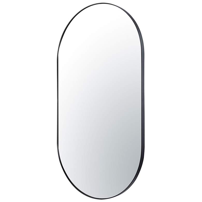 Image 2 Varaluz Capsule Black Metal 22" x 40" Oval Wall Mirror more views