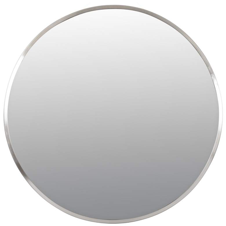 Image 1 Varaluz Casa Cottage Brushed Nickel 30 inch Round Wall Mirror