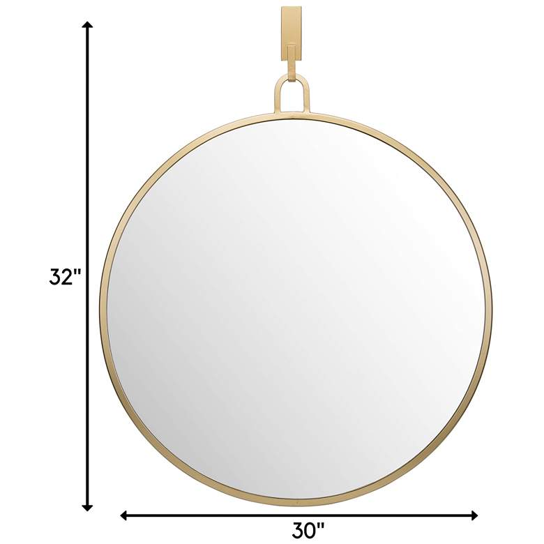 Image 6 Varaluz Casa Eli Gold 30" x 38" Round Stopwatch Wall Mirror more views