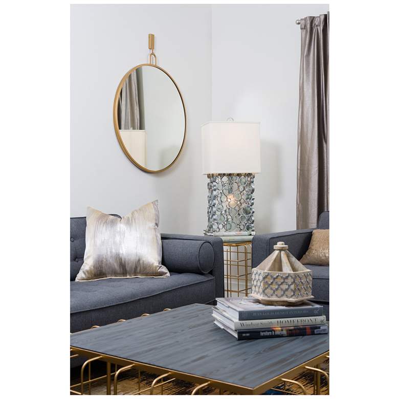 Image 7 Varaluz Casa Eli Gold 30" x 38" Round Stopwatch Wall Mirror more views