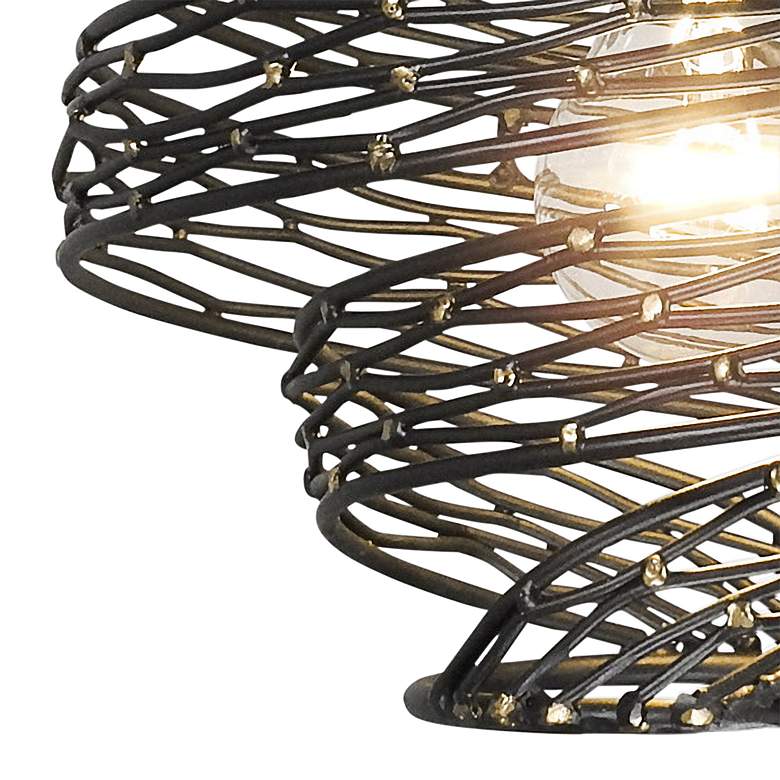 Image 2 Varaluz Casa Flow 10" Wide Gold Matte Black Modern Spiral Mini Pendant more views
