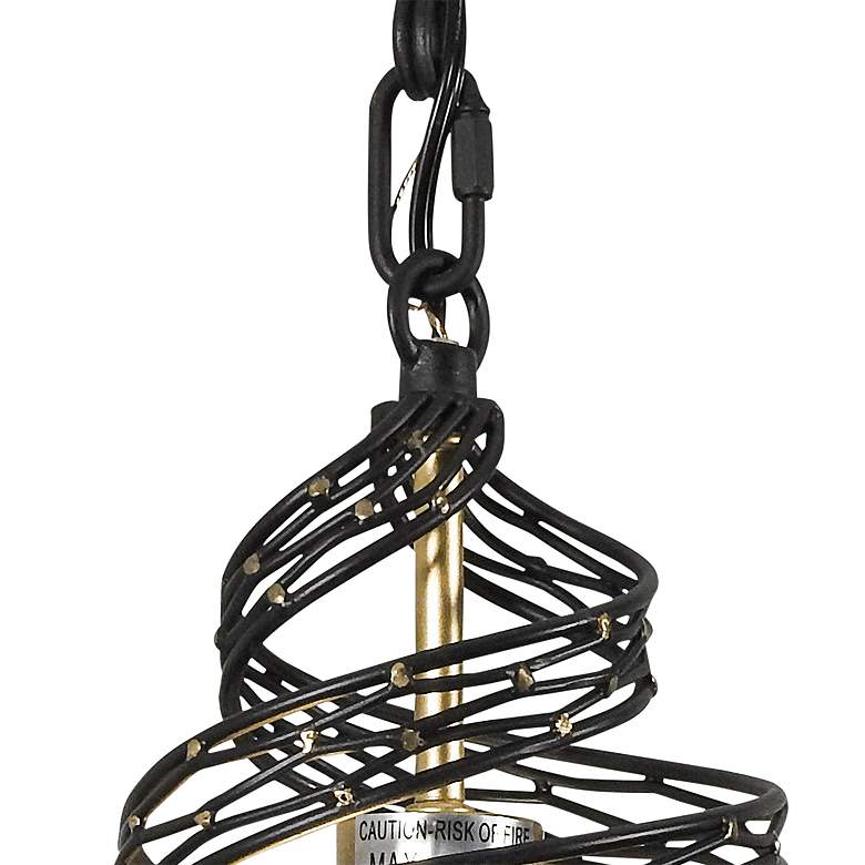 Image 3 Varaluz Casa Flow 10 inch Wide Gold Matte Black Modern Spiral Mini Pendant more views