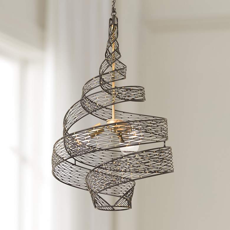 Image 1 Varaluz Casa Flow 18" Wide Gold Matte Black 3-Light Pendant