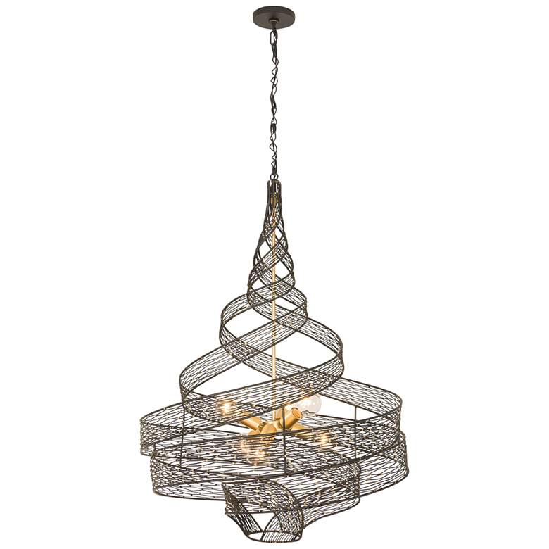 Image 5 Varaluz Casa Flow 26" Wide Gold Matte Black 6-Light Pendant more views