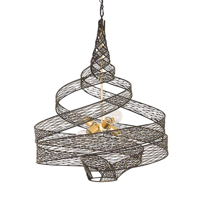 Image 2 Varaluz Casa Flow 30" Wide Gold Matte Black 6-Light Pendant