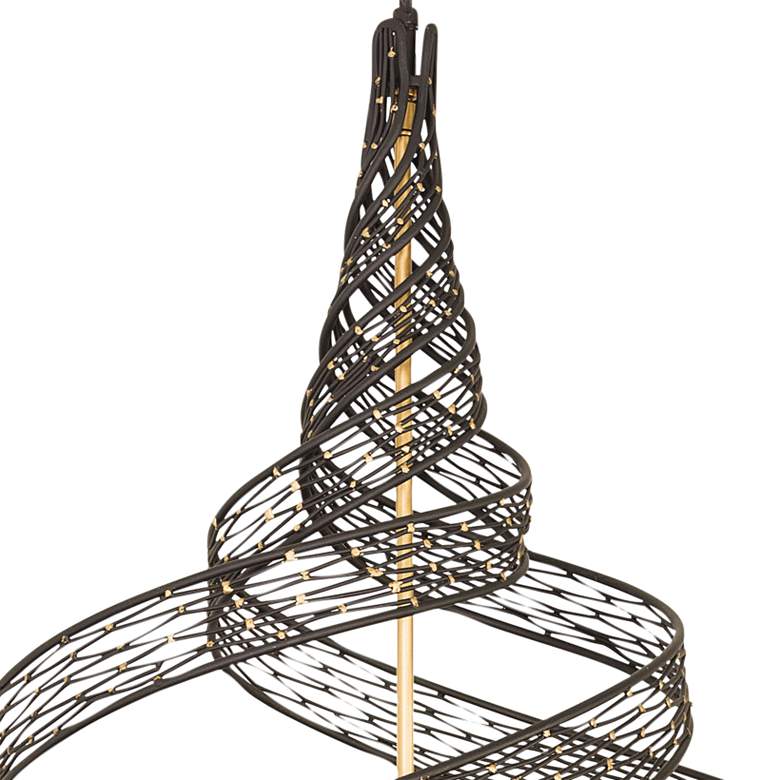 Image 4 Varaluz Casa Flow 30" Wide Gold Matte Black 6-Light Pendant more views