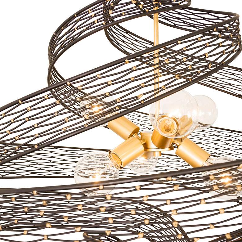 Image 5 Varaluz Casa Flow 30" Wide Gold Matte Black 6-Light Pendant more views