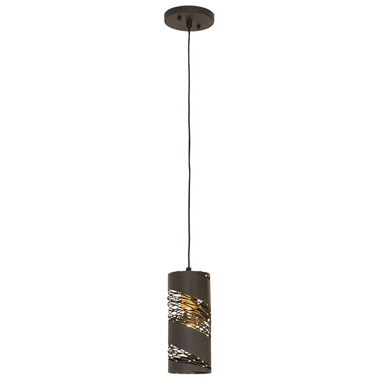 Image 2 Varaluz Casa Flow 4" Wide Matte Black Gold Mini Pendant more views
