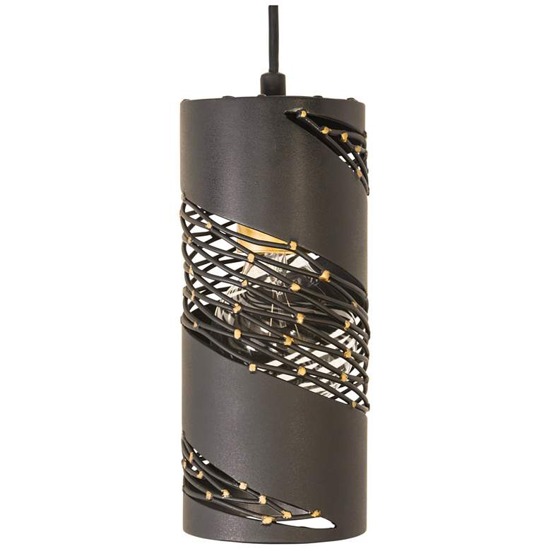 Image 6 Varaluz Casa Flow 4" Wide Matte Black Gold Mini Pendant more views